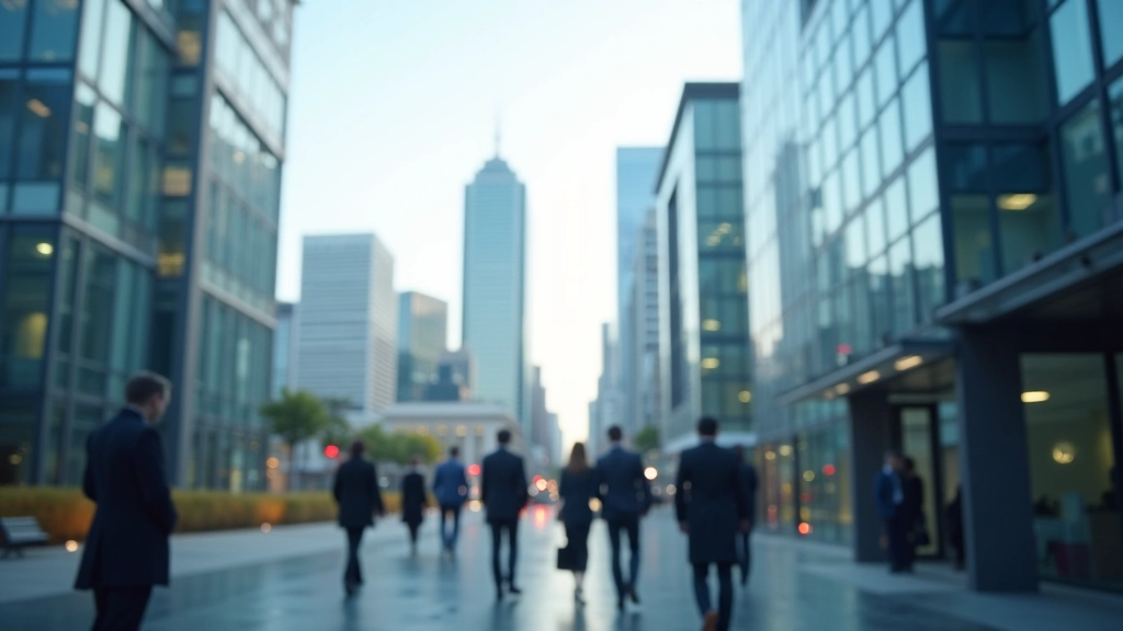 Modernes Finanzzentrum mit zeitgenössischer Architektur und Geschäftsgebäuden