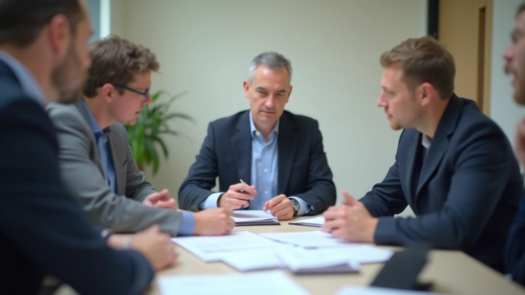 Team in Besprechung zu Fiskalpolitik